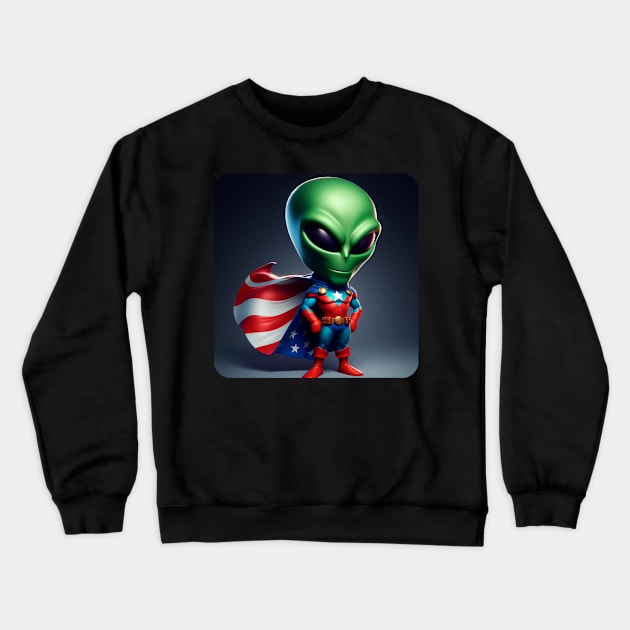 Martian Alien Caricature #7 Crewneck Sweatshirt by The Black Panther